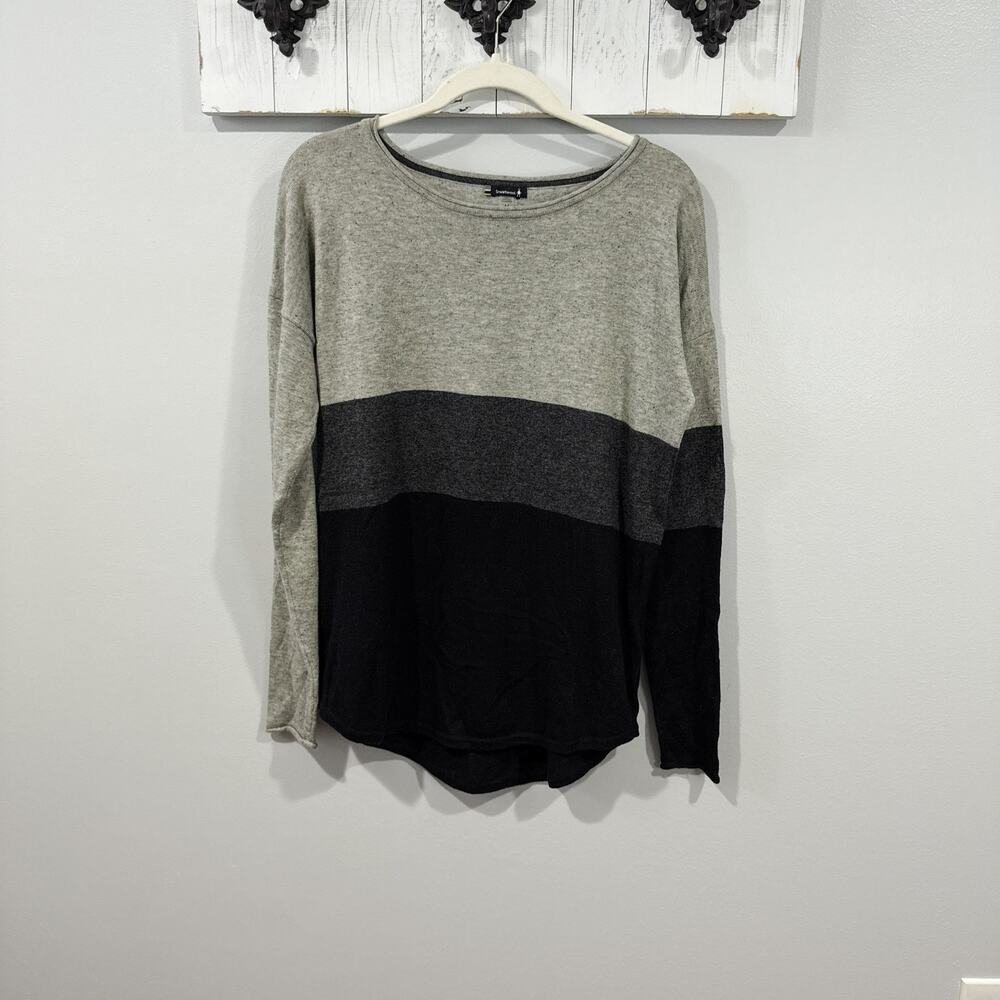 Smartwool Shadow Pine Colorblock Crewneck Sweater Black & Grey